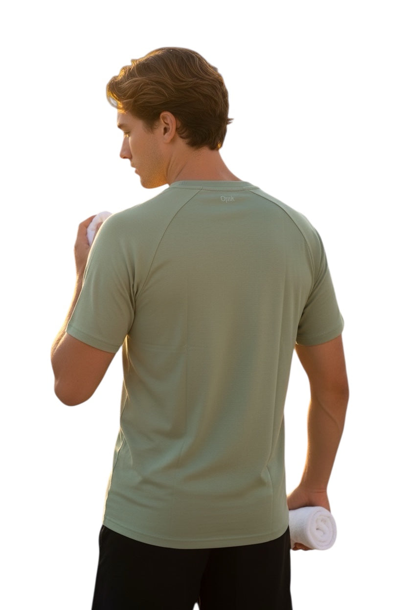 Men's Organic Performance T-shirt- Eucalyptus - Opok