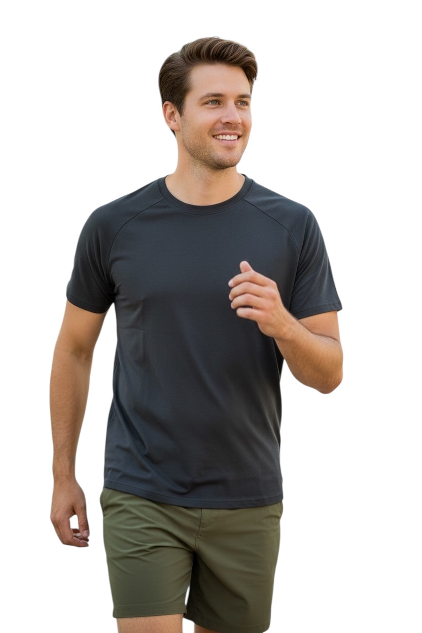 Men's Organic Performance T-shirt: Dark Charcoal