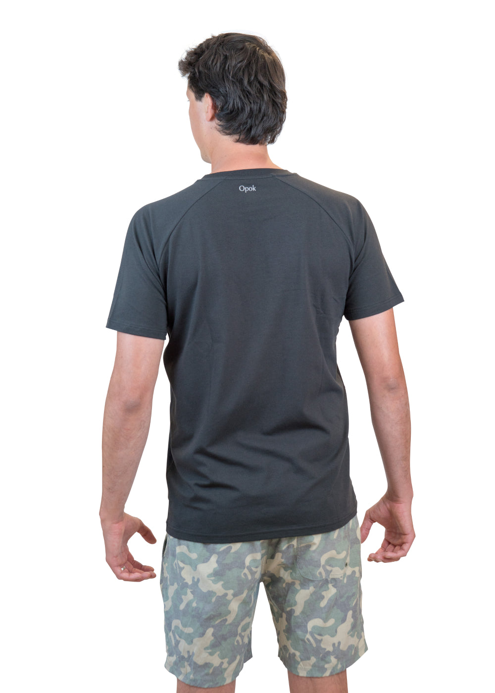 Men's Organic Performance T-shirt: Dark Charcoal - Opok