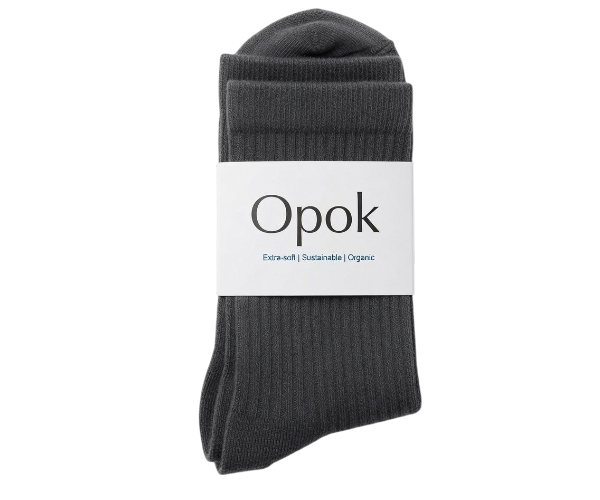 Organic Crew Sock- Dark Gray - Opok