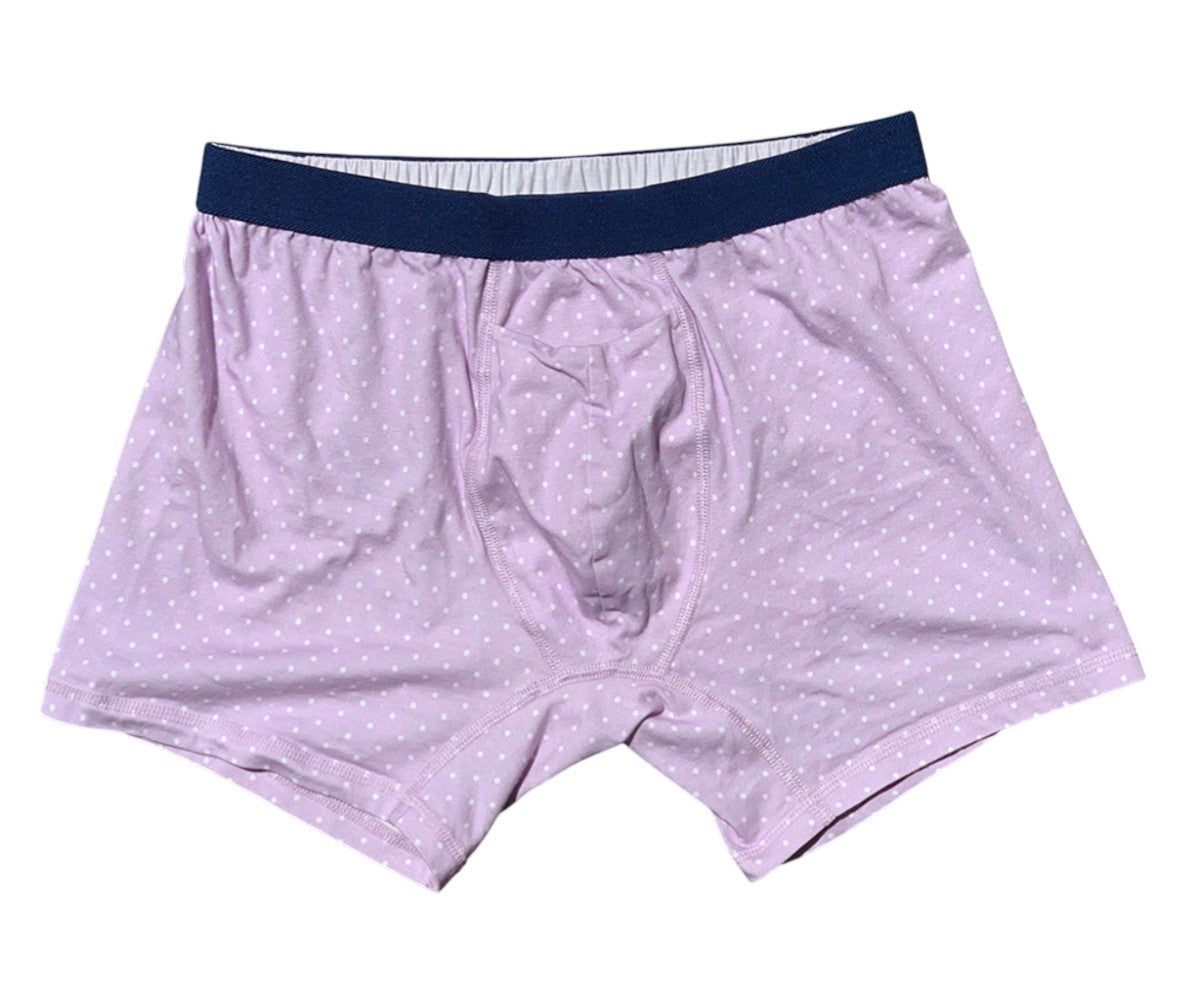 Men's Organic Boxer Brief: Lavender Polkadot Print - Opok
