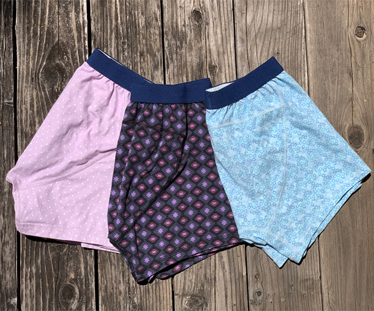 3 Pack Men's Organic Boxer Brief (Native, Floral, and Polkadot)