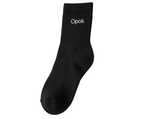 Organic Crew Sock- Black - Opok