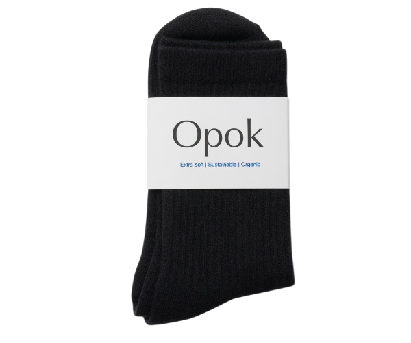 Organic Crew Sock- Black - Opok