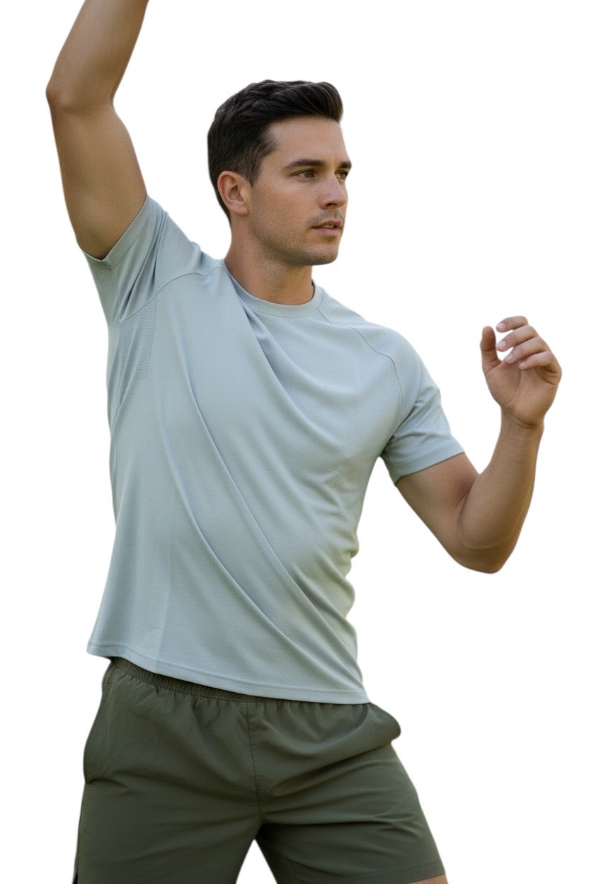 Men's Organic Performance T-shirt- Sky Gray