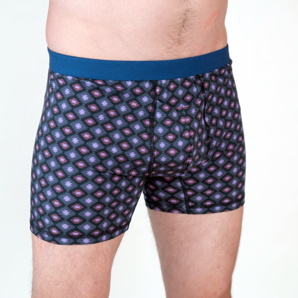 3 Pack Men's Organic Boxer Brief (Native, Floral, and Polkadot)