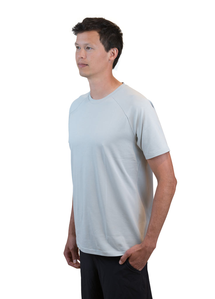 Organic Performance T-shirt Sky Gray Side Profile