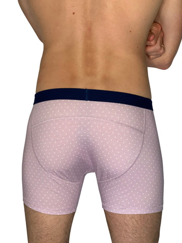 Men's Organic Boxer Brief: Lavender Polkadot Print - Men's boxer brief